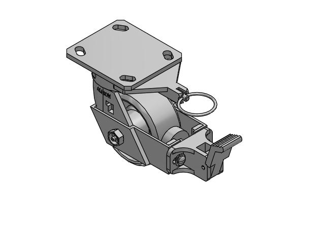 4" Top Plate Swivel Caster with Cast Iron Wheel and Face Brake (FBB) - 170CA04201SFBBL - Albion