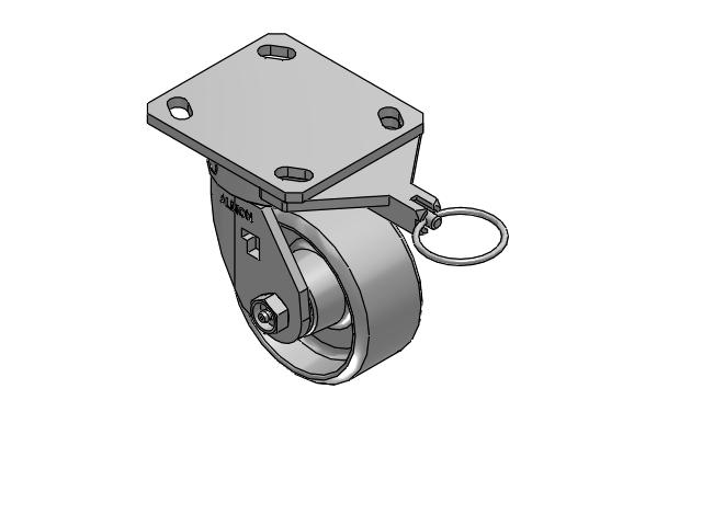 4" Top Plate Swivel Caster with Cast Iron Wheel and Swivel Lock  (L) - 170CA04201SL - Albion