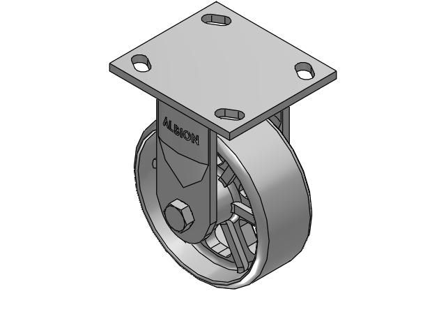 5" Top Plate Rigid Caster with Cast Iron Wheel - 170CA05201R - Albion