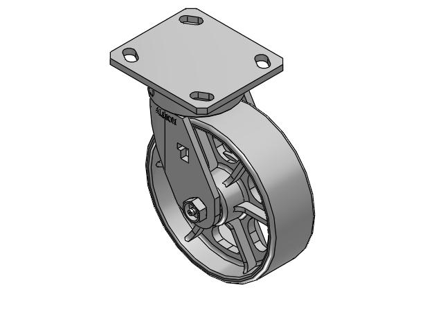 6" Top Plate Swivel Caster with Cast Iron Wheel - 170CA06201S - Albion