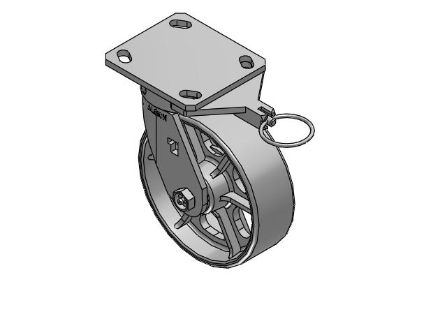 6" Top Plate Swivel Caster with Cast Iron Wheel and Swivel Lock (L) - 170CA06201SL - Albion
