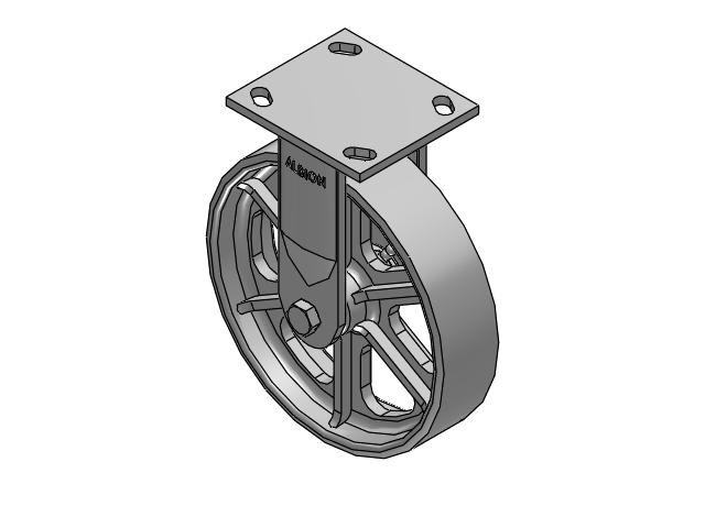 8" Top Plate Rigid Caster with Cast Iron Wheel - 170CA08201R01 - Albion