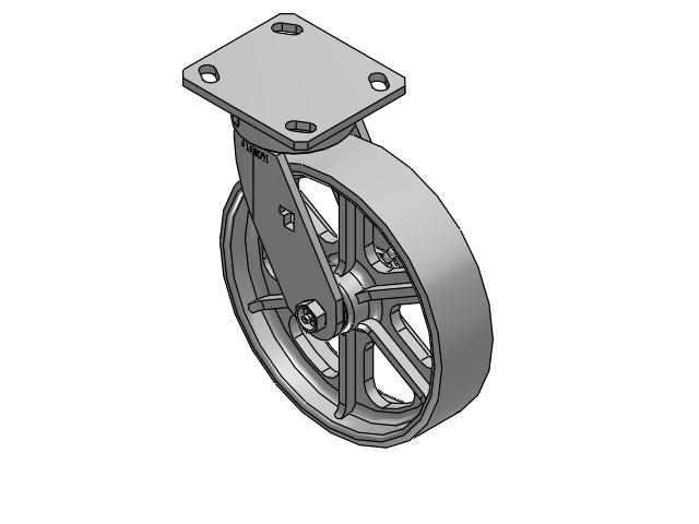 8" Top Plate Swivel  Caster with Cast Iron Wheel - 170CA08201S01 - Albion