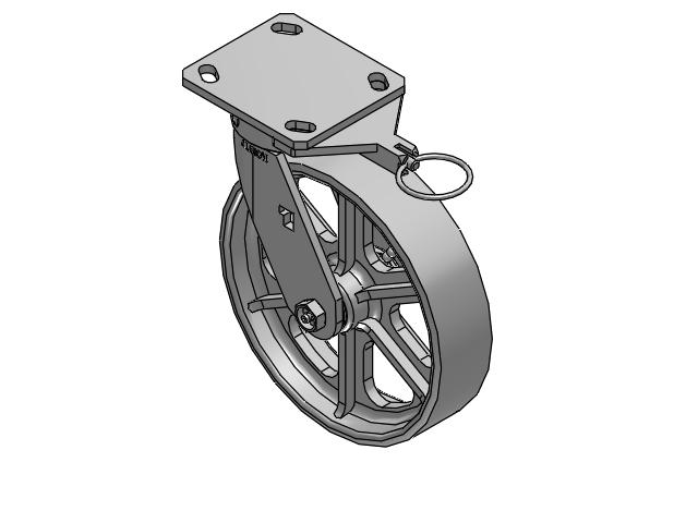8" Top Plate Swivel Caster with Cast Iron Wheel and Swivel Lock (L) - 170CA08201S01L - Albion