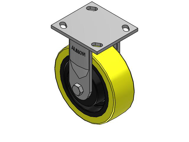 6" Top Plate Rigid Caster with Polyurethane Wheel - 170PF06228R - Albion