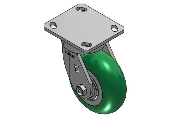 5" Top Plate Swivel Caster with Round Polyurethane Wheel - 170PM05228S - Albion
