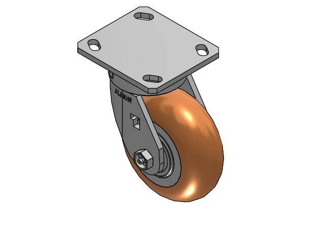 5" Top Plate Swivel Caster with Round Polyurethane Wheel - 170PM05228S80A - Albion