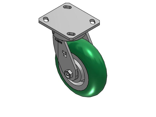6" Top Plate Swivel Caster with Round Polyurethane Wheel - 170PM06228S - Albion