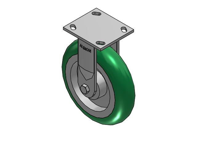 8" Top Plate Rigid Caster with Round Polyurethane Wheel - 170PM08228R01 - Albion