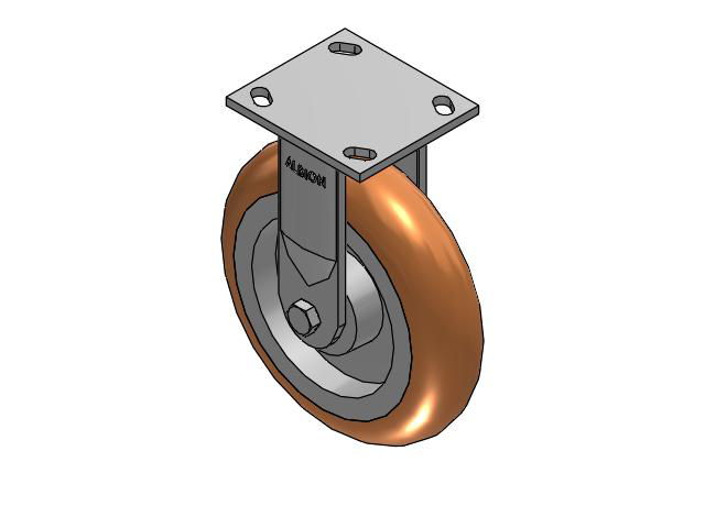 8" Top Plate Rigid Caster with Round Polyurethane Wheel - 170PM08228R0180A - Albion
