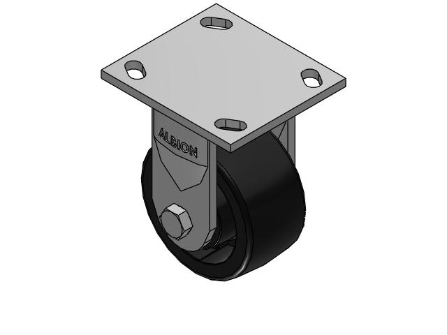 4" Top Plate Rigid Caster with Glass-Filled Polypropylene Wheel - 170RT04201R - Albion