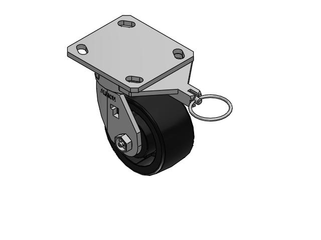 4" Top Plate Rigid Caster with Glass-Filled Polypropylene Wheel and Swivel Lock (L) - 170RT04201SL - Albion