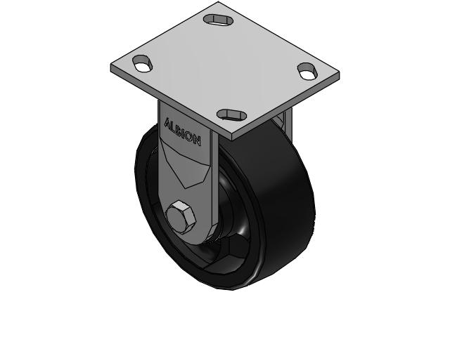 5" Top Plate Rigid Caster with Glass-Filled Polypropylene Wheel - 170RT05201R - Albion