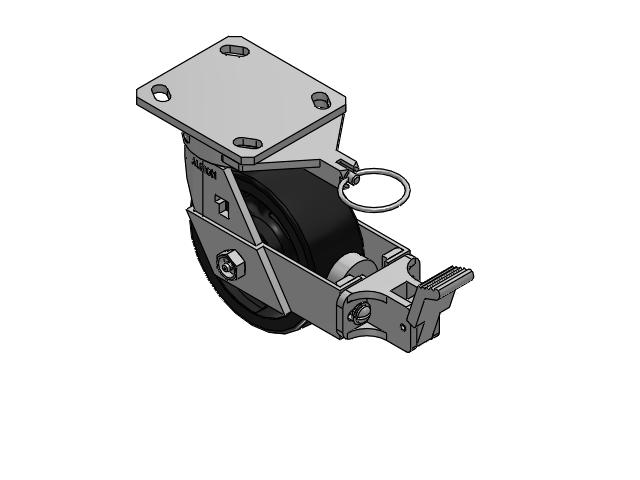 5" Top Plate Rigid Caster with Glass-Filled Polypropylene Wheel and Face Brake (FBB) - 170RT05201SFBBL - Albion