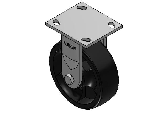 6" Top Plate Rigid Caster with Glass-Filled Polypropylene Wheel - 170RT06201R - Albion