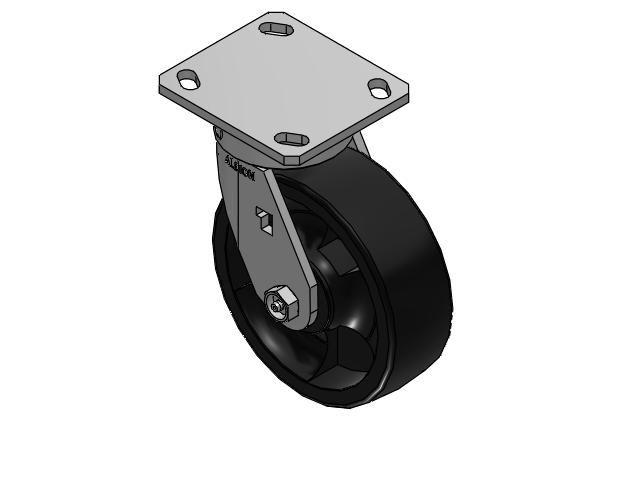 6" Top Plate Swivel Caster with Glass-Filled Polypropylene Wheel - 170RT06201S - Albion