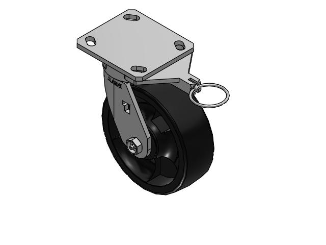 6" Top Plate Rigid Caster with Glass-Filled Polypropylene Wheel and Swivel Lock (L) - 170RT06201SL - Albion