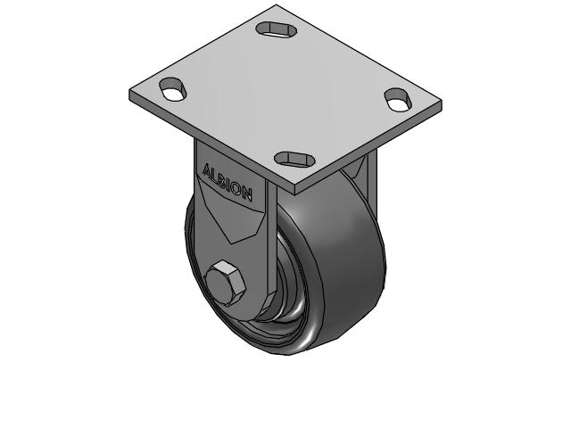 4" Top Plate Rigid Caster with Solid Elastomer Wheel - 170SE04228R - Albion