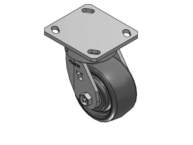 4" Top Plate Swivel Caster with Solid Elastomer Wheel - 170SE04228S - Albion
