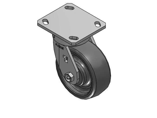 5" Top Plate Swivel Caster with Solid Elastomer Wheel - 170SE05201S - Albion