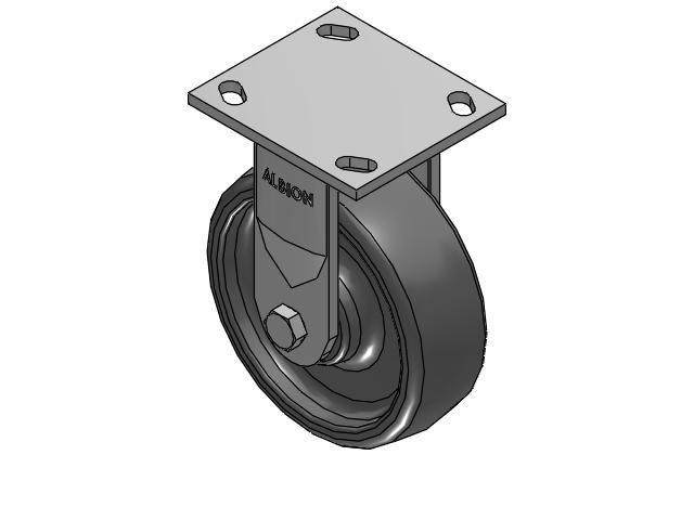 6" Top Plate Rigid Caster with Solid Elastomer Wheel - 170SE06201R - Albion
