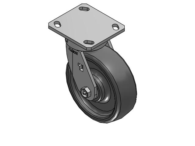 6" Top Plate Swivel Caster with Solid Elastomer Wheel - 170SE06228S - Albion