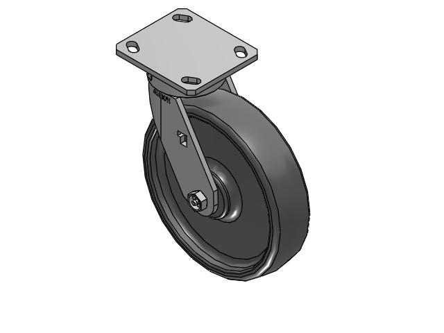 8" Top Plate Swivel Caster with Solid Elastomer Wheel - 170SE08201S01 - Albion