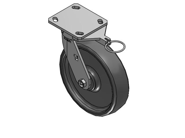 8" Top Plate Swivel Caster with Solid Elastomer Wheel and Swivel Lock (L) - 170SE08201S01L - Albion