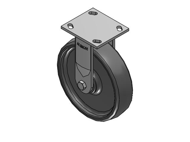 8" Top Plate Rigid  Caster with Solid Elastomer Wheel - 170SE08228R01 - Albion