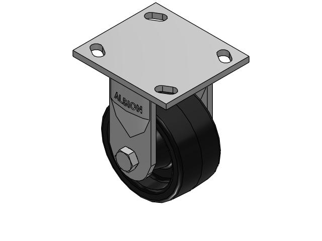 4" Top Plate Rigid Caster with Phenolic Wheel - 170TM04201R - Albion