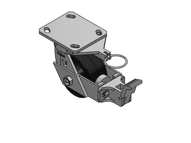 4" Top Plate Swivel Caster with Phenolic Wheel and Face Brake (FBB) - 170TM04201SFBBL - Albion