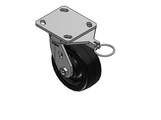 5" Top Plate Swivel Caster with Phenolic Wheel and Swivel Lock - 170TM05201SL - Albion