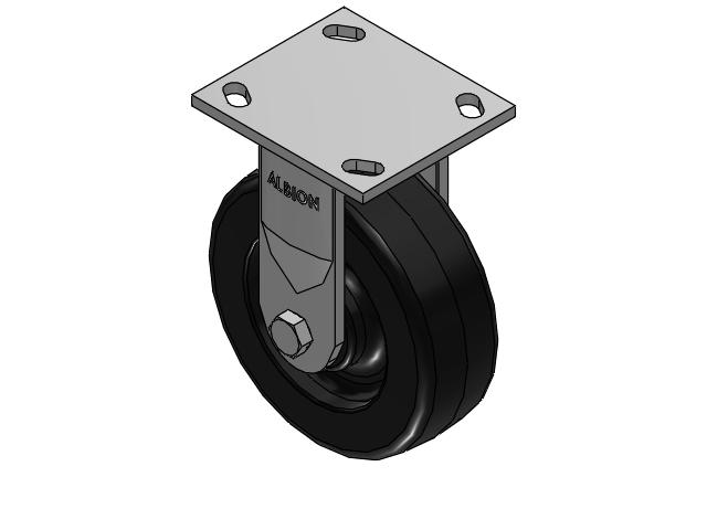 6" Top Plate Rigid Caster with Phenolic Wheel - 170TM06201R - Albion