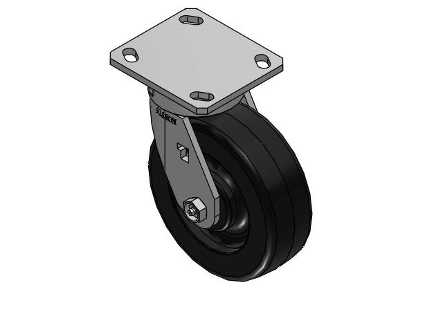 6" Top Plate Swivel Caster with Phenolic Wheel - 170TM06201S - Albion
