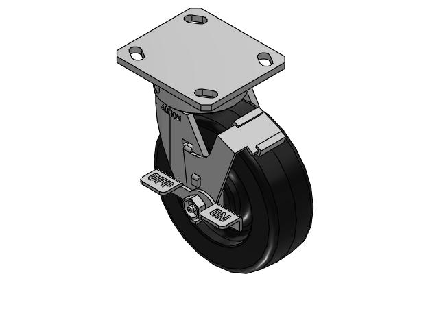 6" Top Plate Swivel Caster with Phenolic Wheel and Face Brake (FBC) - 170TM06201SFBC - Albion