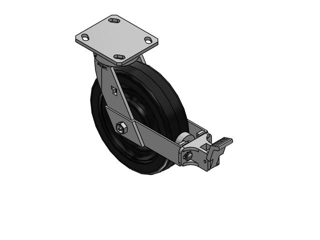 8" Top Plate Swivel Caster with Phenolic Wheel and Face Brake (FBB) - 170TM08201S01FBB - Albion