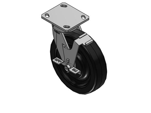 8" Top Plate Swivel Caster with Phenolic Wheel and Face Brake (FBC) - 170TM08201S01FBC - Albion