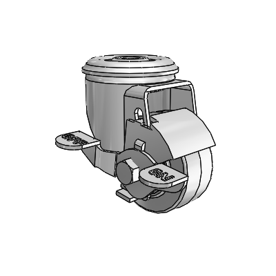 2.5" Performa Rubber 2 Series Swivel Caster - 2.02250.441 BRK1 - Colson