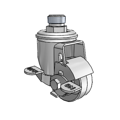 2.5" Performa Rubber 2 Series Swivel Caster - 2.02253.441 BRK1 - Colson