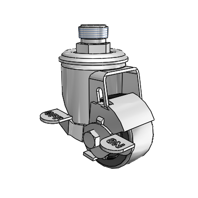 2.5" Polyolefin 2 Series Swivel Caster - 2.02253.53 BRK1 - Colson
