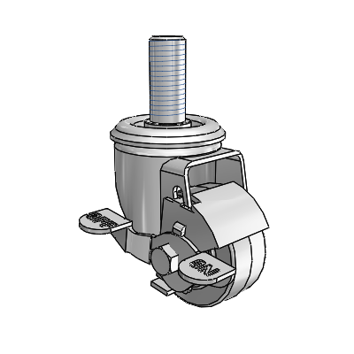 2.5" Performa Rubber 2 Series Swivel Caster - 2.02254.441 MTG15 BRK1 - Colson