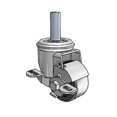 2.5" Polyolefin 2 Series Swivel Caster - 2.02254.53 MTG14 BRK1 - Colson