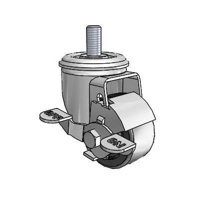 2.5" Polyolefin 2 Series Swivel Caster - 2.02254.55 MTG11 BRK1 - Colson