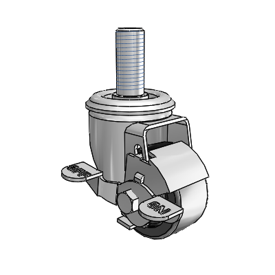 2.5" Polyolefin 2 Series Swivel Caster - 2.02254.55 MTG15 BRK1 - Colson