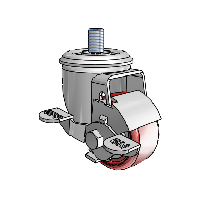 2.5" Polyurethane 2 Series Swivel Caster - 2.02254.91 MTG12 BRK1 - Colson