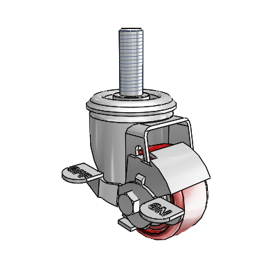 2.5" Polyurethane 2 Series Swivel Caster - 2.02254.91 MTG13 BRK1 - Colson