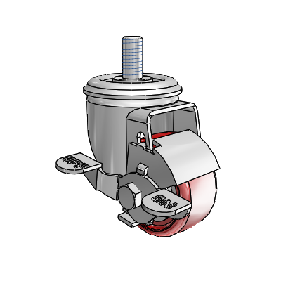 2.5" Polyurethane 2 Series Swivel Caster - 2.02254.95 MTG11 BRK1 - Colson