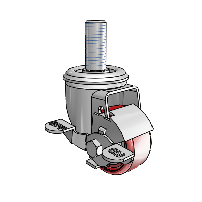 2.5" Polyurethane 2 Series Swivel Caster - 2.02254.95 MTG15 BRK1 - Colson