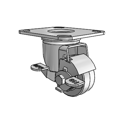 2.5" Performa Rubber 2 Series Swivel Caster - 2.02256.441 MTG27 BRK1 - Colson