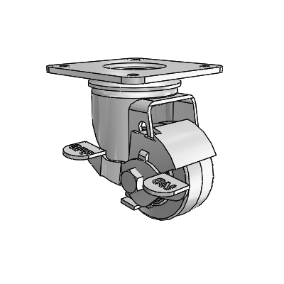 2.5" Performa Rubber 2 Series Swivel Caster - 2.02256.441 MTG35 BRK1 - Colson